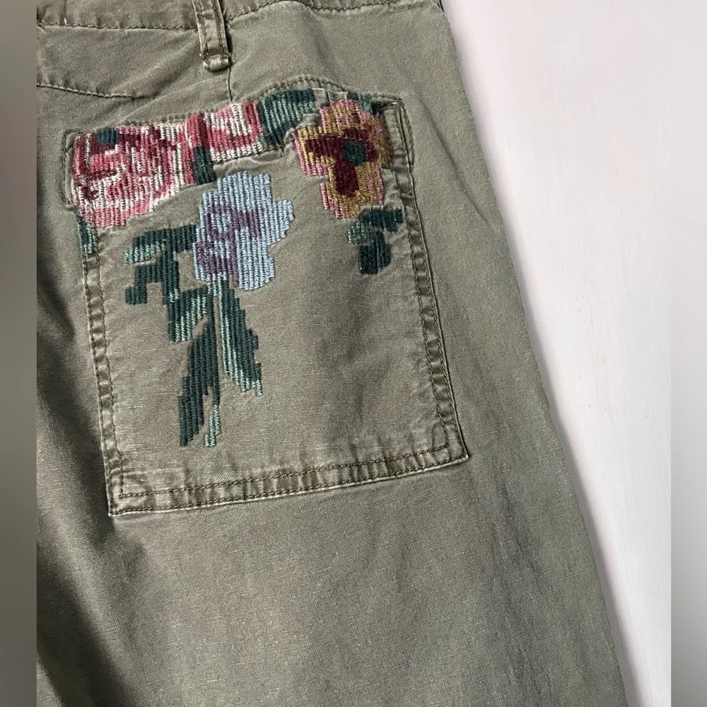 Antholropolie Embroidered Pants
